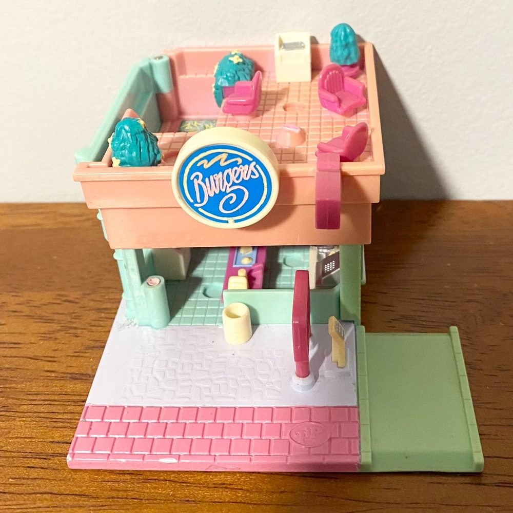 Vintage Bluebird 1994 Polly Pocket Pollyville Drive Thru Burger Stand Diner